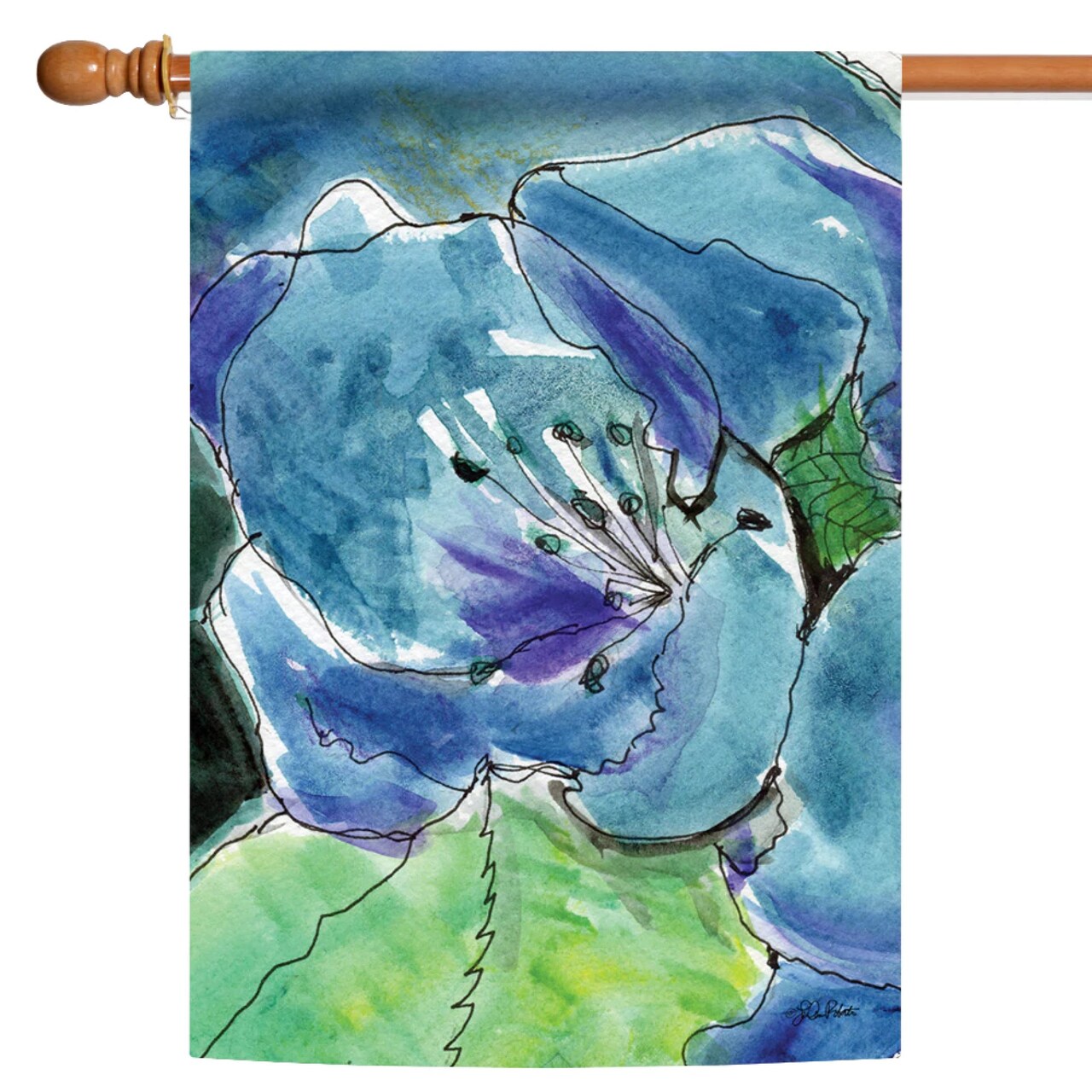 Toland Home Garden Watercolor Lilies Outdoor House Flag 40" x 28"